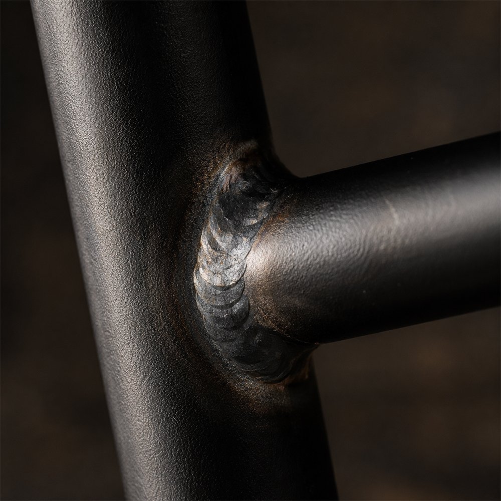 Close-up of welded iron joint