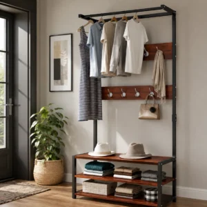 Feline Entryway Coat & Shoe Rack, Hallway, Living Room & Bedroom Storage Organizer