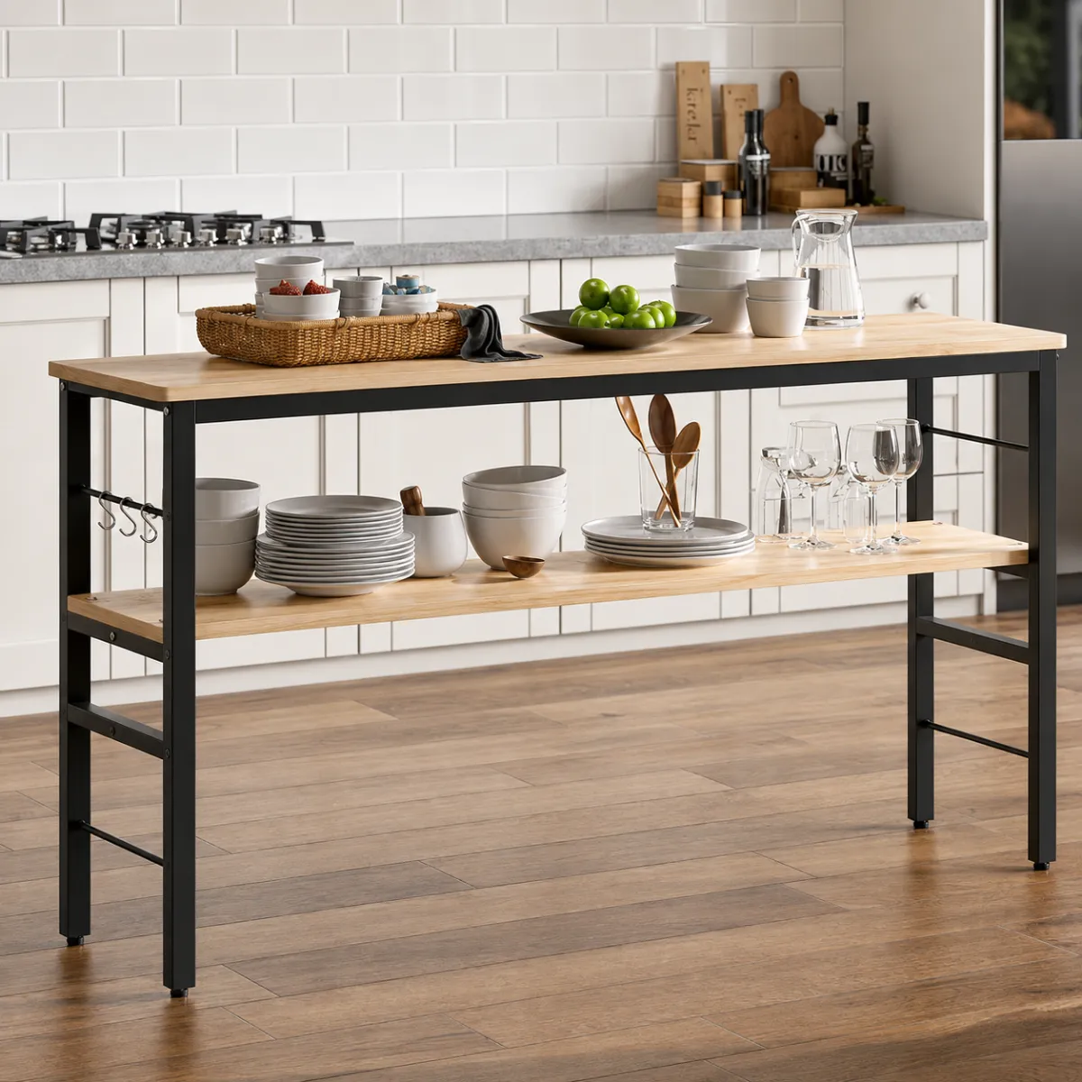Ferras Multipurpose Kitchen Storage Rack, Long Shelving Organizer - Image 3