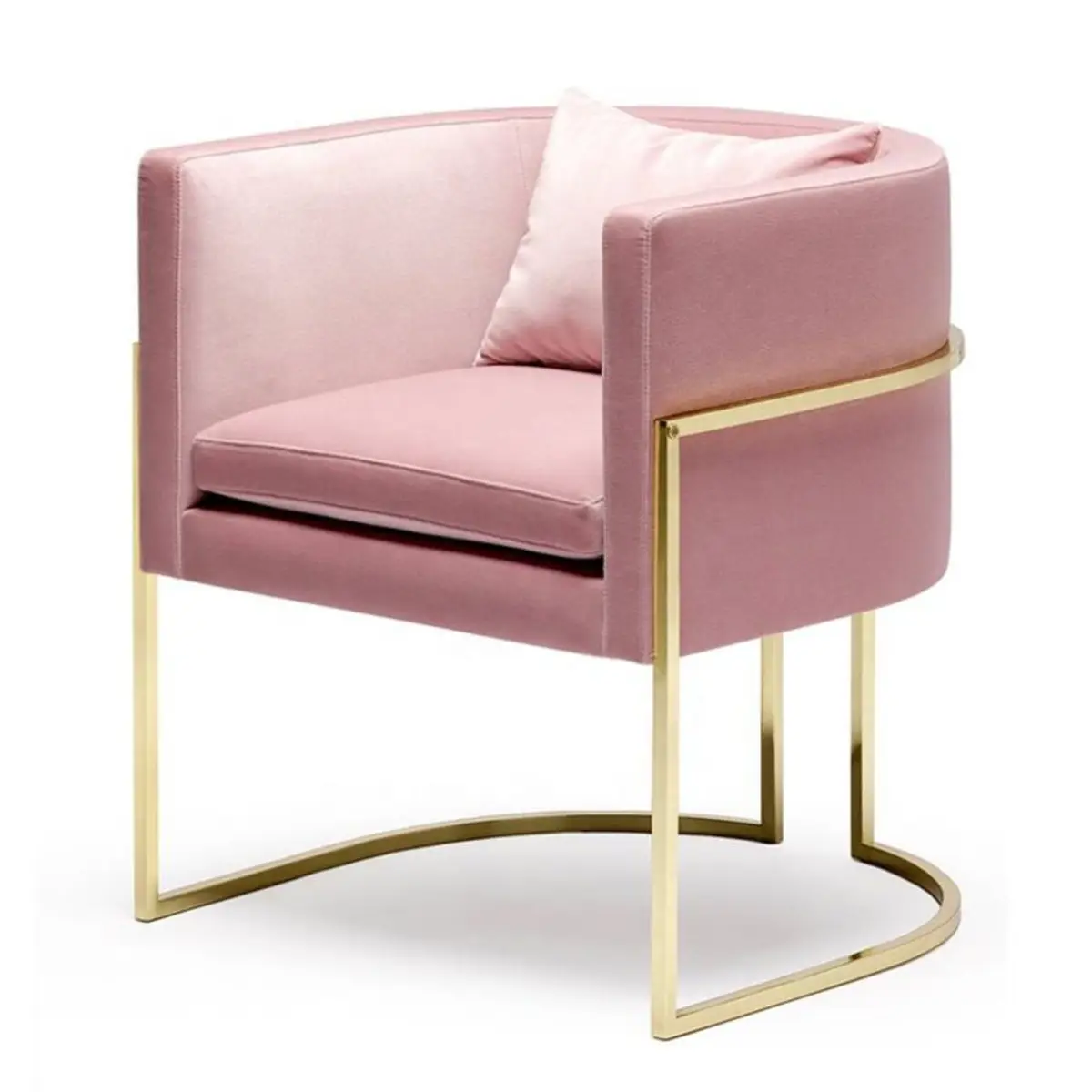 Modern Velvet Accent Chair with Gold Frame - Image 6