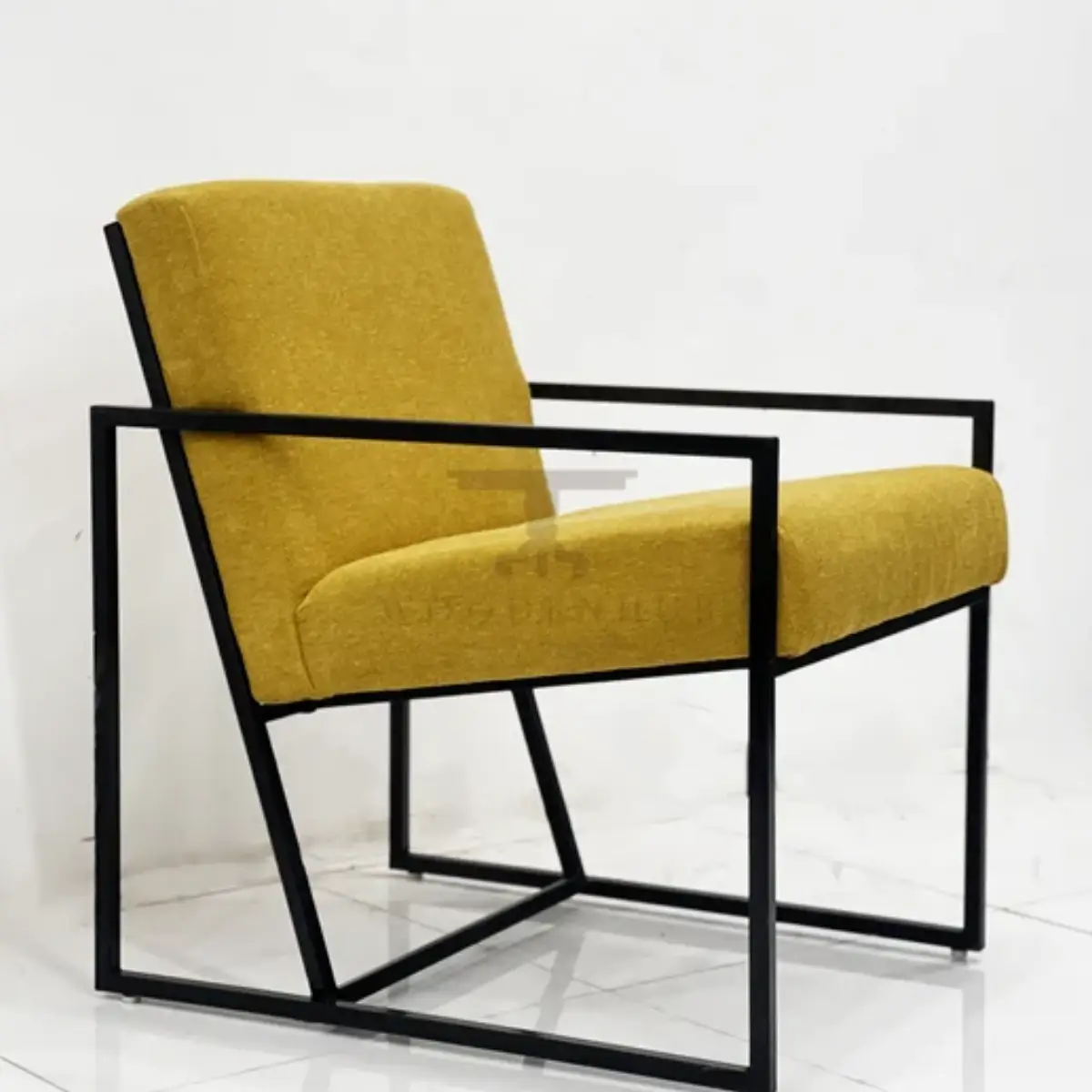 Nova Metal Frame Lounge Chair with Fabric Upholstery - Image 4