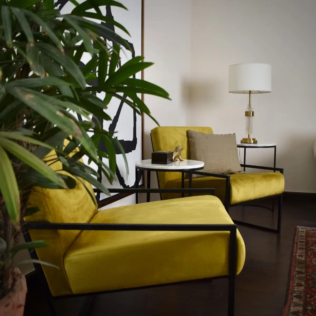 Nova Metal Frame Lounge Chair with Fabric Upholstery - Image 6