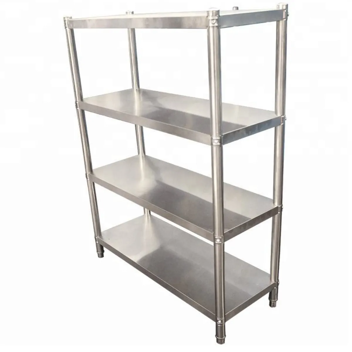 Restaurant Stainless Steel 4-Tier Storage Rack, Kitchen, Fruit & Vegetable Shelving - Image 2